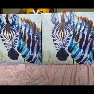 2 Tropical Zebra Canvas